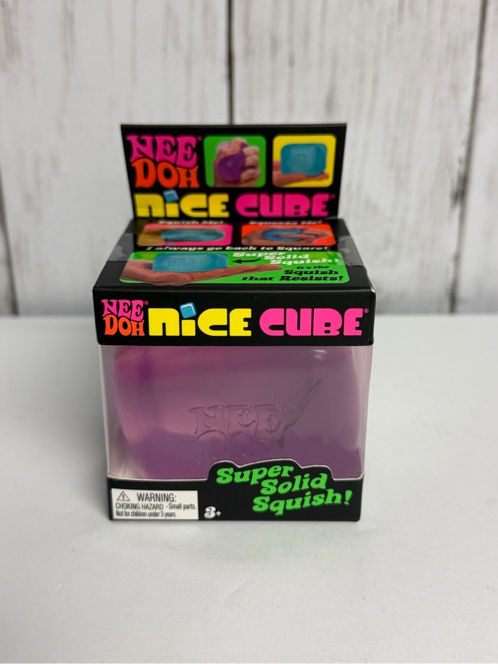 NeeDoh Nice Cube Super Solid Squish Sensory Toy Purple NIB